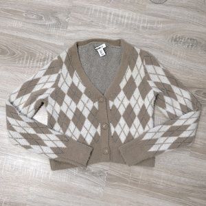 Short Cardigan Button Up V Neck
